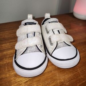 Toddler White Iridescent Sparkle Converse